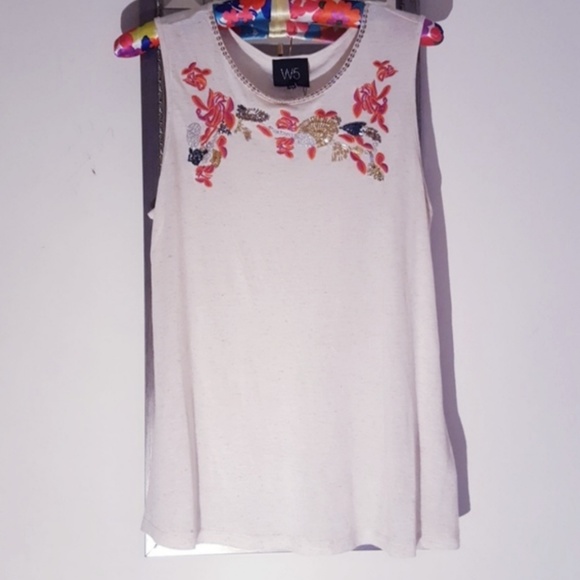 W5 Tops - W5 Sleeveless Embroidered/sequiened Top.  Small